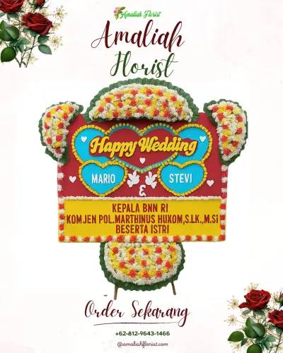 Karangan Papan Bunga Pernikahan di P Bulan Selayang I